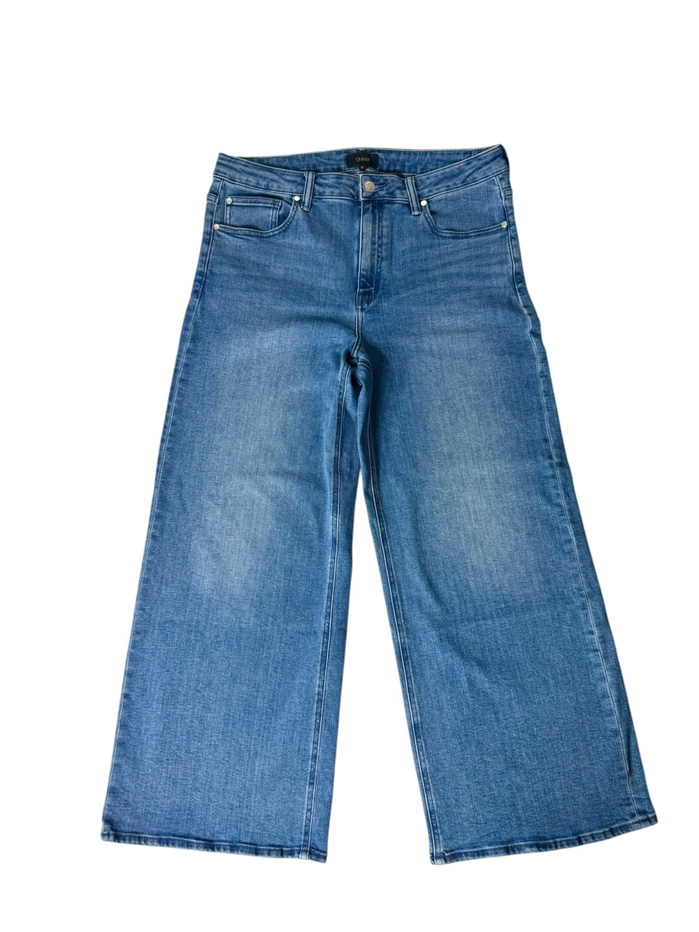 Quince Light Blue High-Rise Wide Leg Jeans Size 32 - Picture 3 of 12